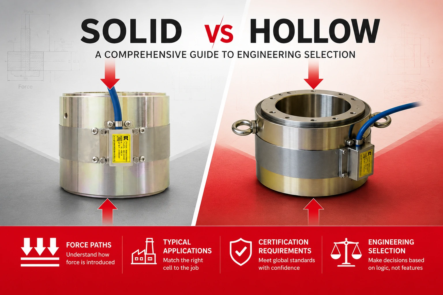 Solid vs Hollow Load Cell: En omfattende veiledning til ingeniørutvelgelse (kraftveier og typiske applikasjoner og sertifiseringskrav)